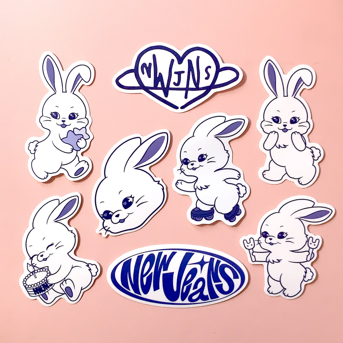 WATERPROOF - NEWJEANS Bunny Logo Vinyl Sticker Decal