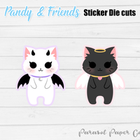 Pandy and Friends - Sticker Die Cut - Angel/Devil