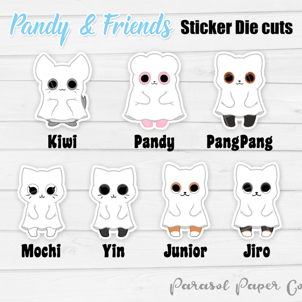 Pandy and Friends - Sticker Die Cut - Ghost Costume