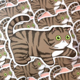 [WATERPROOF] Oh Lawd He Comin Cat Meme Vinyl Sticker Decal