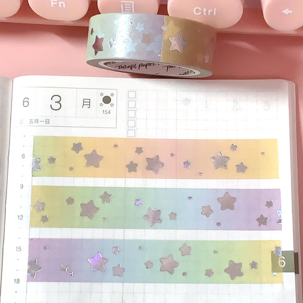 5MM Foiled Washi Tape - Pastels Rainbow Confetti (Holo Foil) –  NoWhiteSpaceStickers