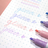 Pastel Glitter Highlighter Pens