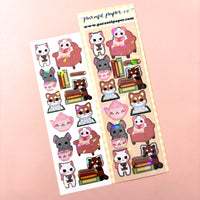 Cozy Reading Korean Holographic Polco Stickers