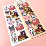 Cozy Reading Korean Holographic Polco Stickers