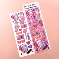 Pink Y2K Korean Holographic Polco Stickers