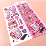 Pink Y2K Korean Holographic Polco Stickers