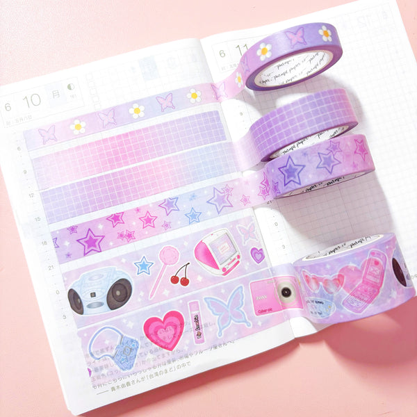 Washi Tape - 25mm/15mm/10mm Y2K CMYK Washi Tape Set