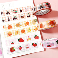 Washi Tape - Fruit - Cherry, Orange, Strawberry - 15mm CMYK