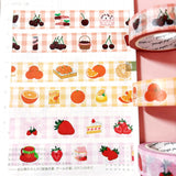 Washi Tape - Fruit - Cherry, Orange, Strawberry - 15mm CMYK