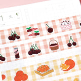 Washi Tape - Fruit - Cherry, Orange, Strawberry - 15mm CMYK