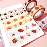 Washi Tape - Fruit - Cherry, Orange, Strawberry - 15mm CMYK