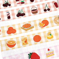 Washi Tape - Fruit - Cherry, Orange, Strawberry - 15mm CMYK