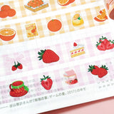 Washi Tape - Fruit - Cherry, Orange, Strawberry - 15mm CMYK