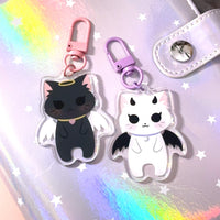 Pandy and Friends Angel and Devil Cats Acrylic Keychain