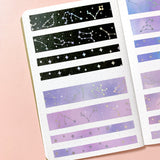 Washi Tape - 15mm/7mm Blackout Constellation Foiled Washi Tape Set