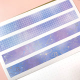 Washi Tape - Soft Galaxy Blue Grid