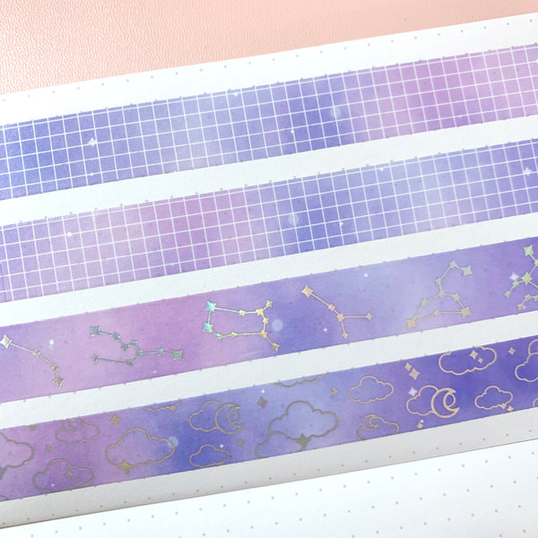 Washi Tape - 15mm/7mm Galactic Moonlight Foiled Washi Tape Set – Parasol  Paper Co
