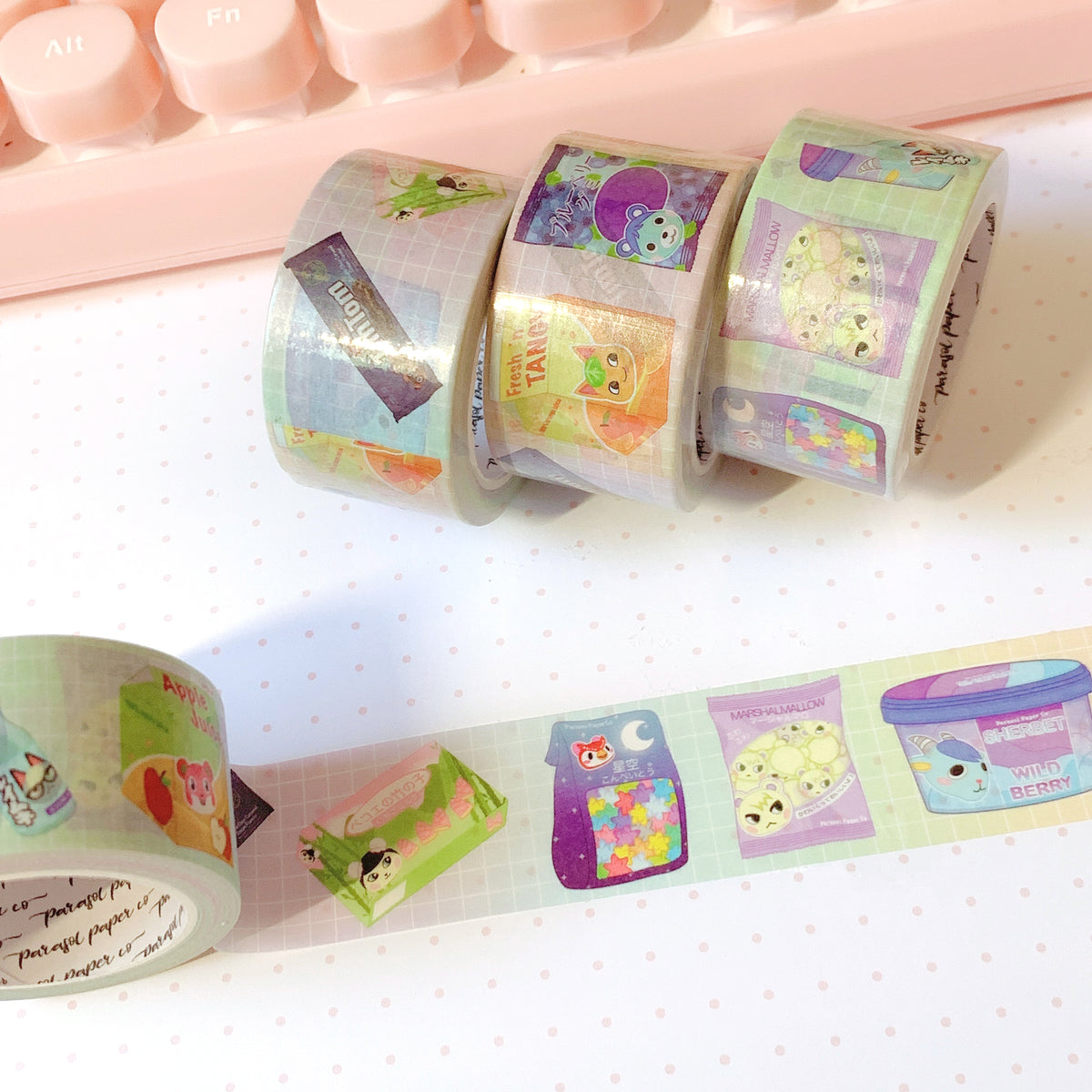 Washi Tape - ACNH Snack Crossing - 25mm CMYK – Parasol Paper Co