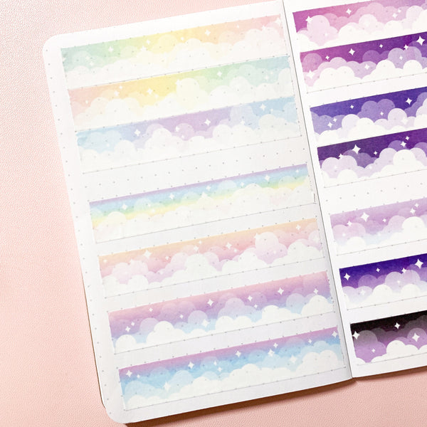Watercolor Cloud Washi Tape Planners Journal Scrapbooking